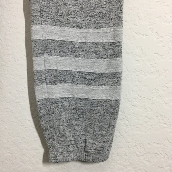 Volume Womens Small Jogger Made in USA Heather Gray 3 White Stripe Drawstring - Picture 4 of 12